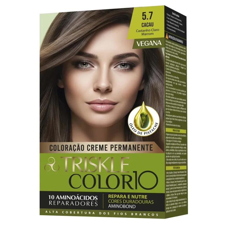 Triskle - Kit Coloração Triskle Color 10 - 5.7 Cacau Castanho Claro Marrom - Imagem 1