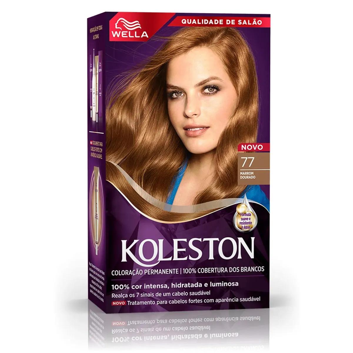 Wella - Coloração Permanente Koleston - 77 Marrom Dourado - Imagem 1