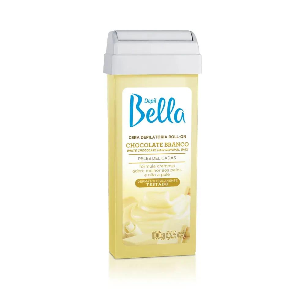 Depil Bella - Refil Cera Quente Depilatória Roll-On 100g - Chocolate Branco - Imagem 1