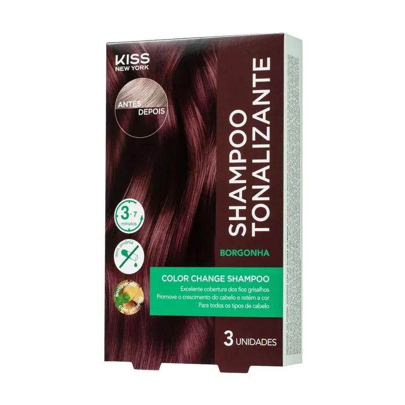 Kiss New York - Shampoo Tonalizante Color Change - Borgonha - Miniatura 2