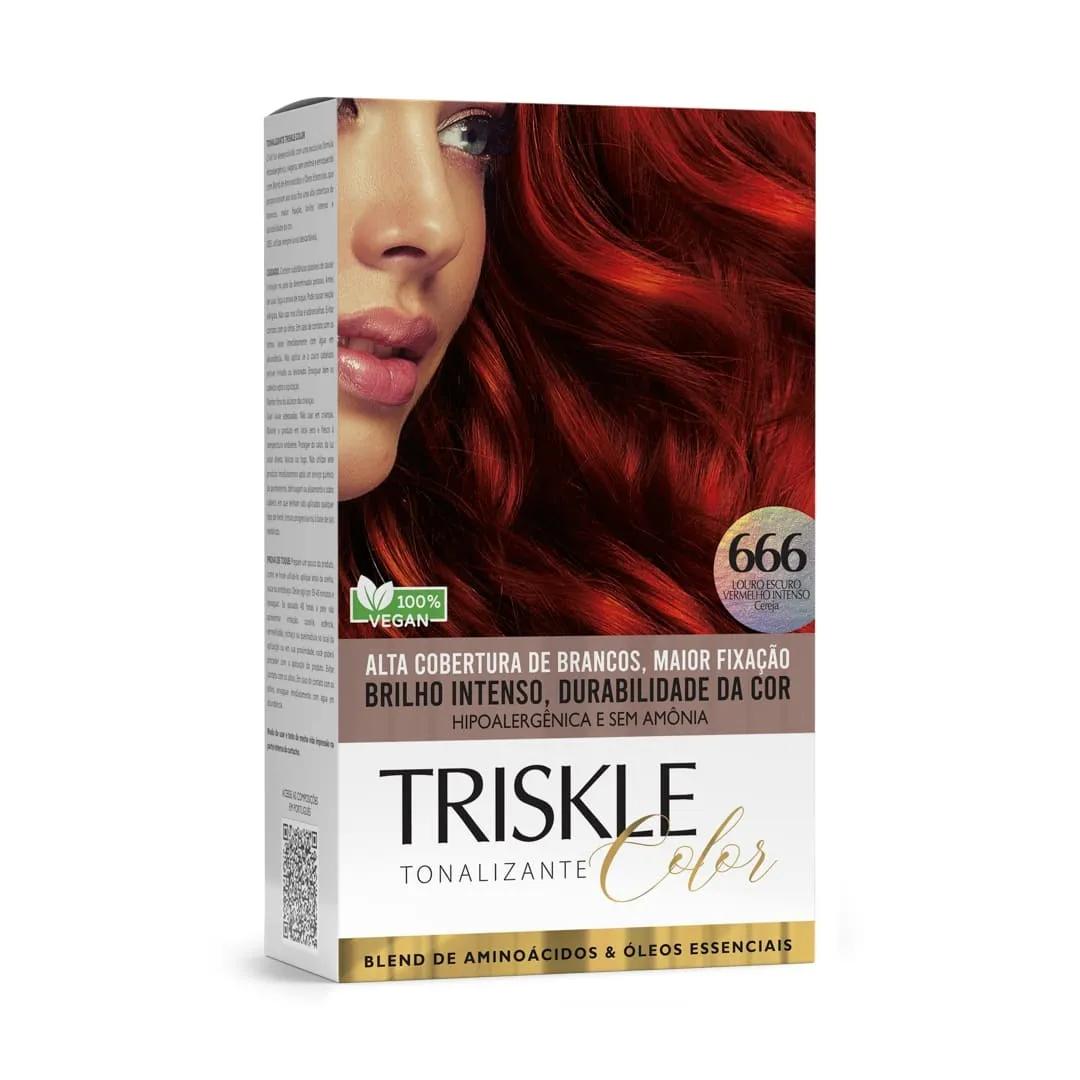 Triskle Color Tonalizante - 666 Louro Escuro Vermelho Intenso - Imagem 1