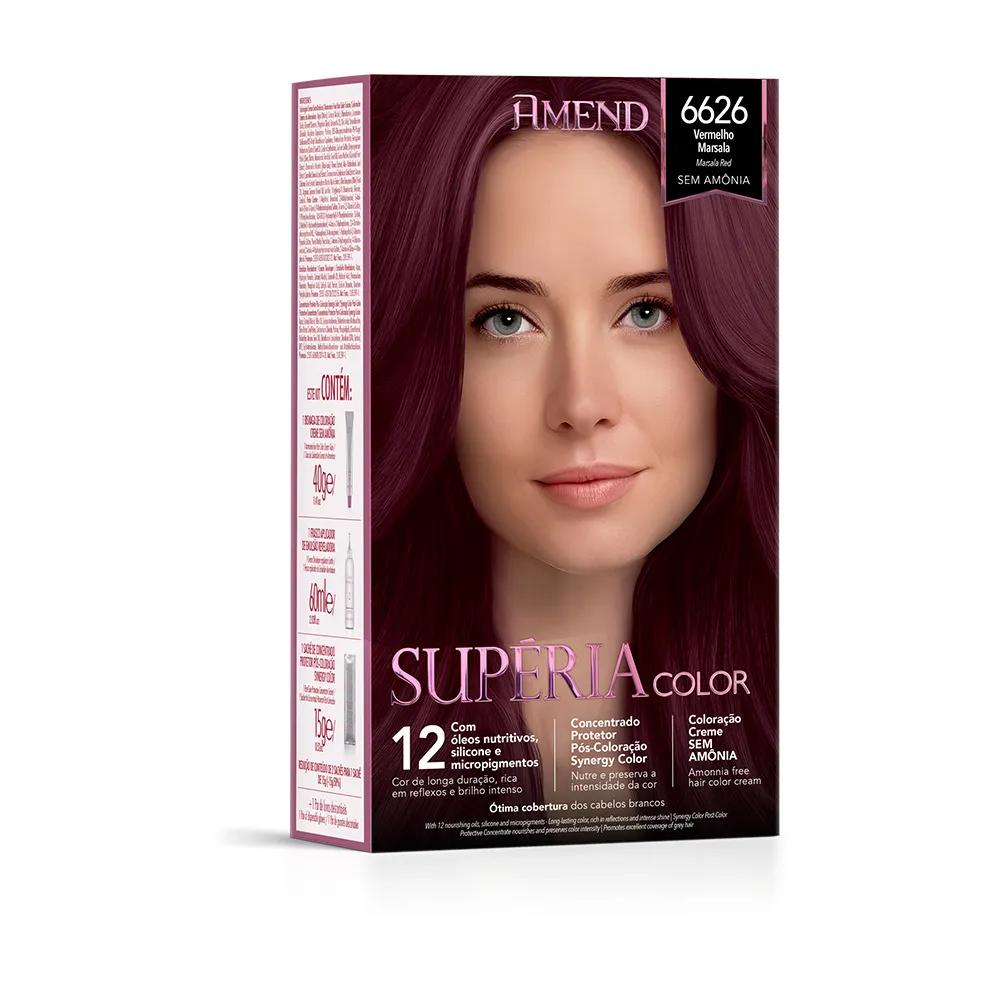 Amend - KIT TONALIZANTE SUPÉRIA COLOR - 6626 VERMELHO MARSALA - Miniatura 2