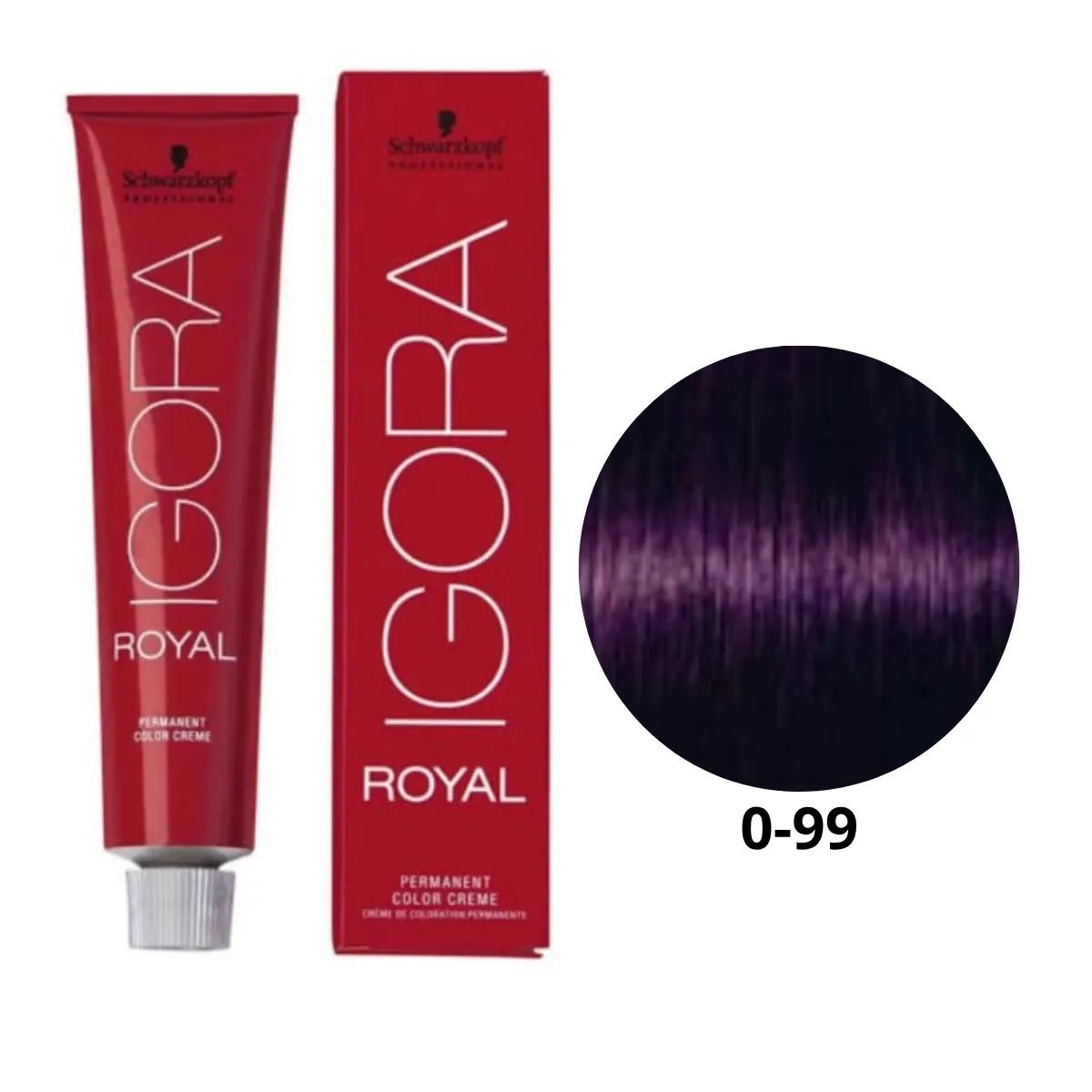 Coloração Igora Royal 0-99 Tom de Mistura Violeta 60g - Imagem 1
