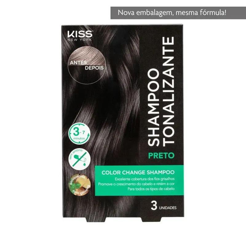 Kiss New York - Shampoo Tonalizante Color Change - Preto - Miniatura 1