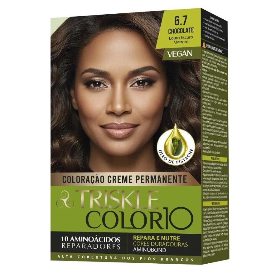 Triskle - Kit Coloração Triskle Color 10 - 6.7 Louro Escuro Marrom - Chocolate - Imagem 1