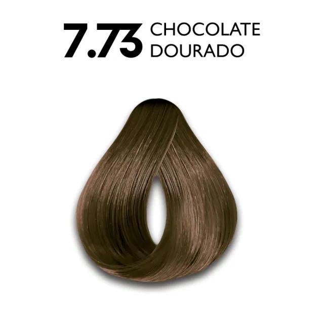 Haskell - Kit Coloração Excllusiv Color Pratic - 7.73 Chocolate Dourado - Miniatura 2