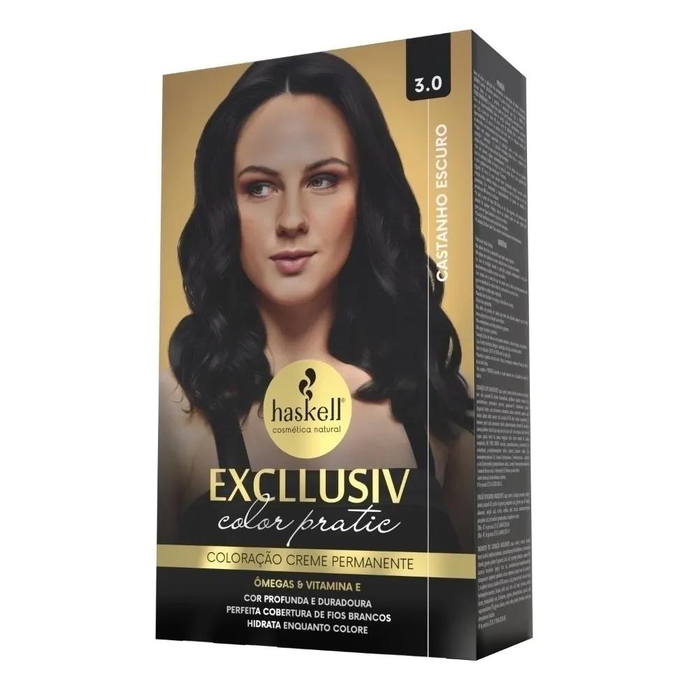 Haskell - Kit Coloração Excllusiv Color Pratic - 3.0 Castanho Escuro - Miniatura 1