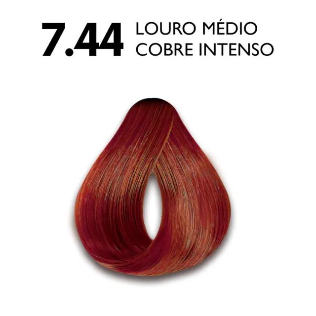 Haskell - Kit Coloração Excllusiv Color Pratic - 7.44 Louro Médio Cobre Intenso - Miniatura 2
