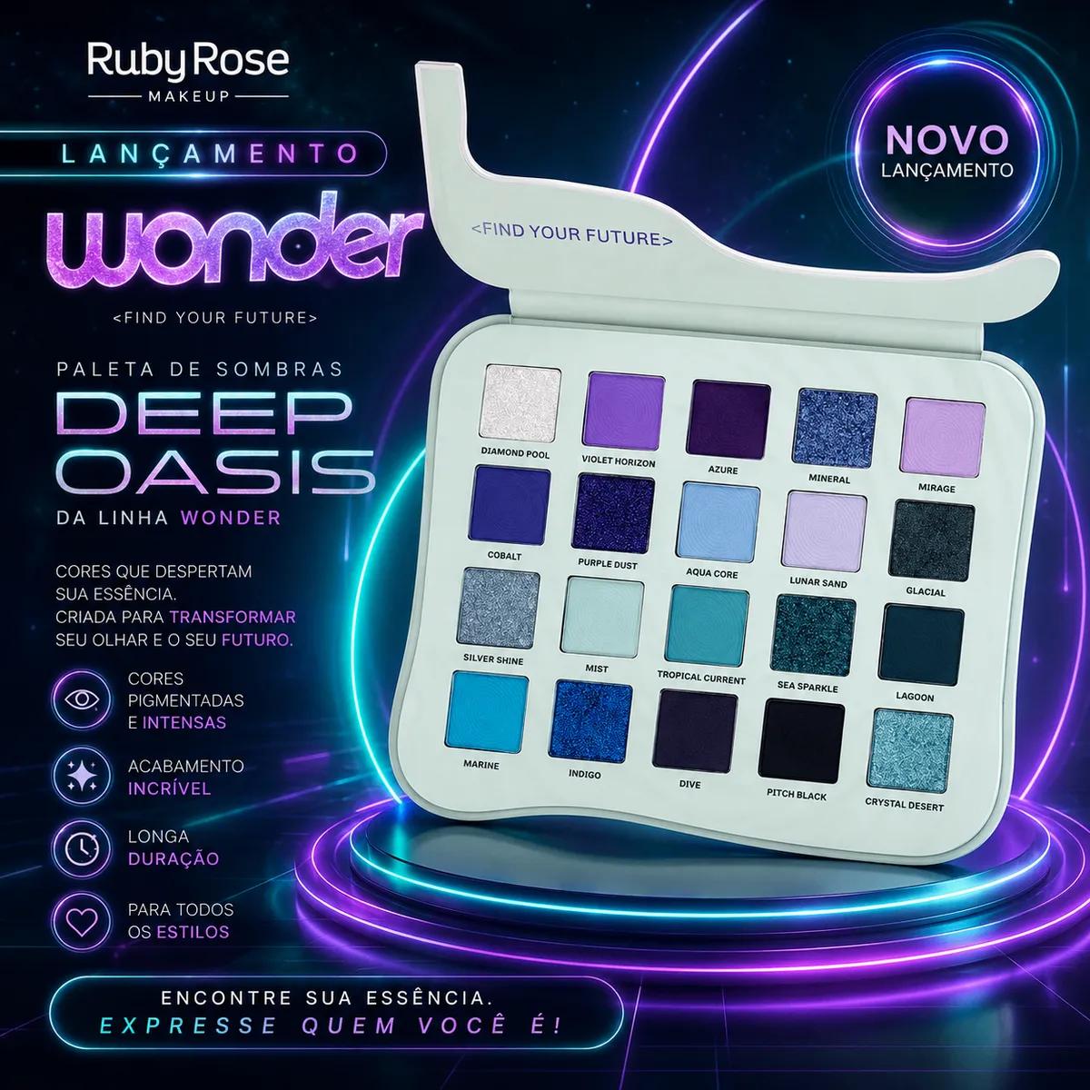 Ruby Rose - Paleta de Sombras Deep Oasis - Wonder - Imagem 3
