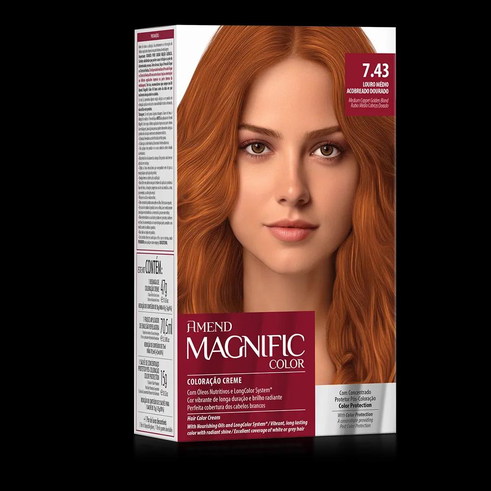 Amend - Kit Coloração Amend Magnific Color 7.43 Louro Médio Acobreado Dourado - Imagem 1