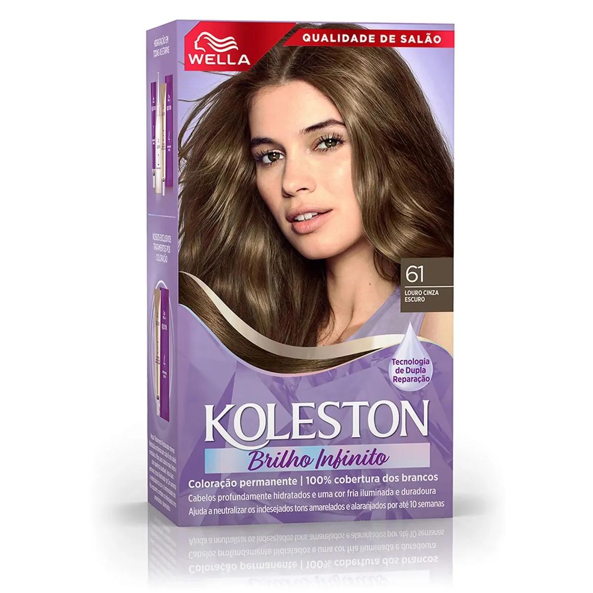 Wella - Coloração Permanente Koleston - 61 Louro Cinza Escuro - Imagem 1