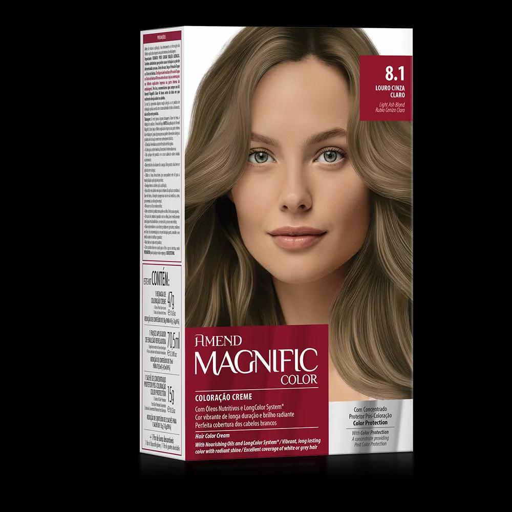 Amend - Kit Coloração Amend Magnific Color 8.1 Louro Cinza Claro - Imagem 1