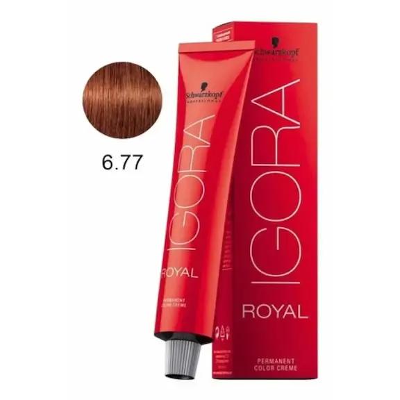 Coloração Igora Royal 6-77 Louro Escuro Cobre Extra 60g - Imagem 2