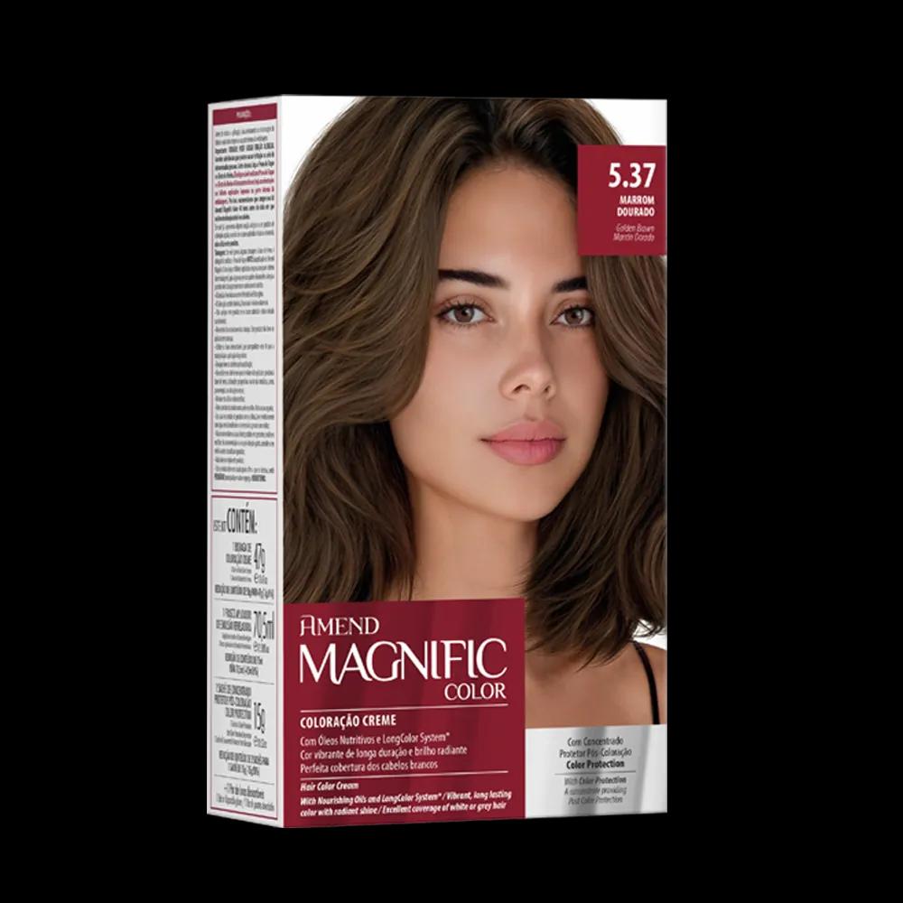 Amend - Kit Coloração Amend Magnific Color 5.37 Marrom Dourado - Imagem 1