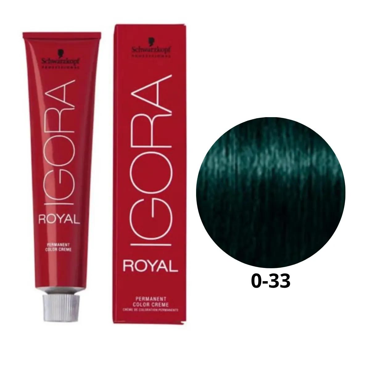 Coloração Igora Royal 0-33 Tom de Mistura Verde 60g - Imagem 1