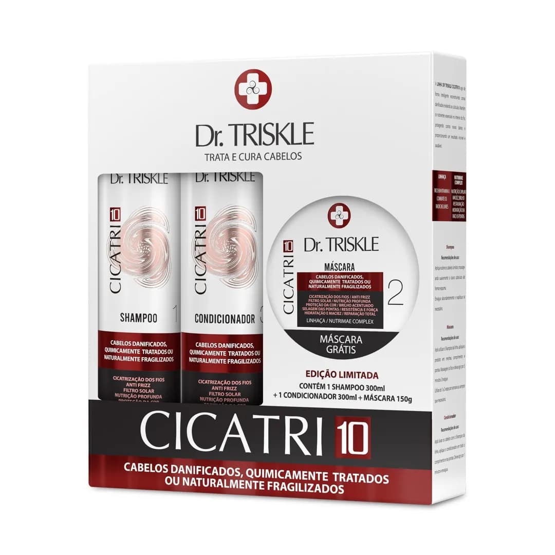 Kit Cicatri 10 - 750g (Shampoo + Condicionador + Máscara grátis) - Dr. Triskle - Imagem 1