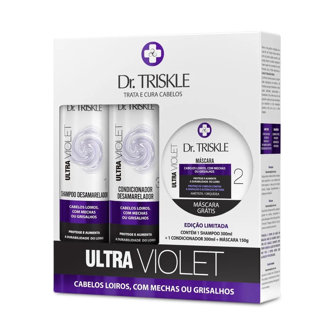 Kit Ultra Violet - 750g (Shampoo + Condicionador + Máscara grátis) - Dr. Triskle - Imagem 1