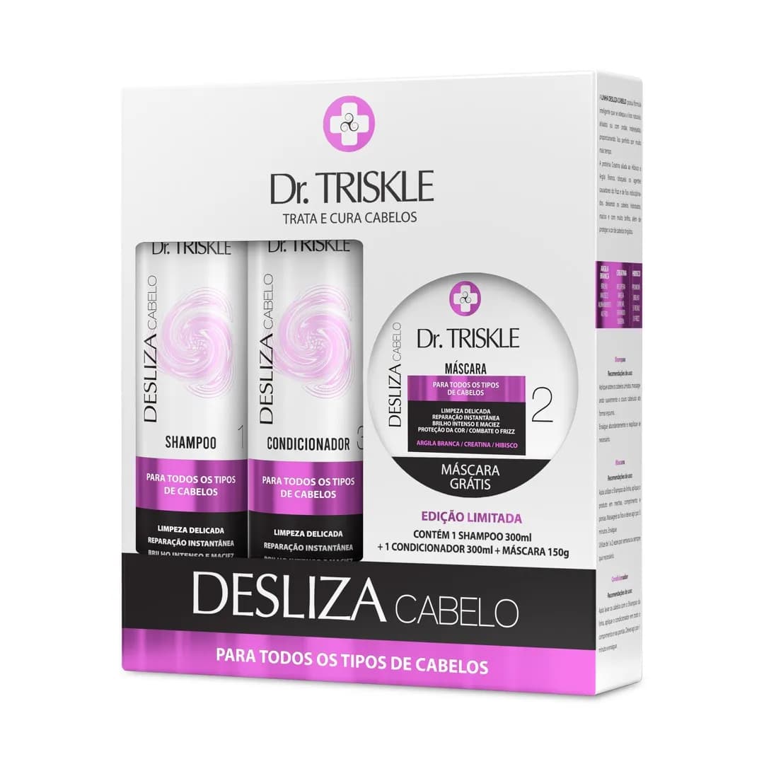 Kit Desliza Cabelo - 750g (Shampoo + Condicionador + Máscara ) - Dr. Triskle - Imagem 1