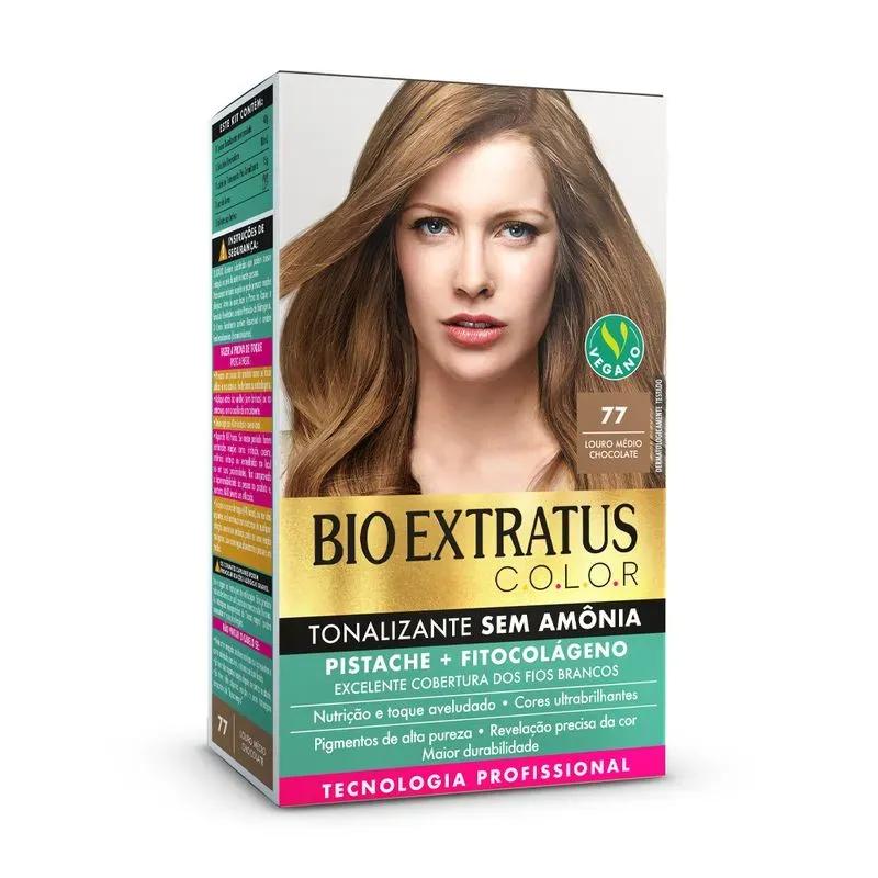 Tonalizante Bio Extratus C.O.L.O.R - 77 Louro Médio Chocolate - Imagem 1