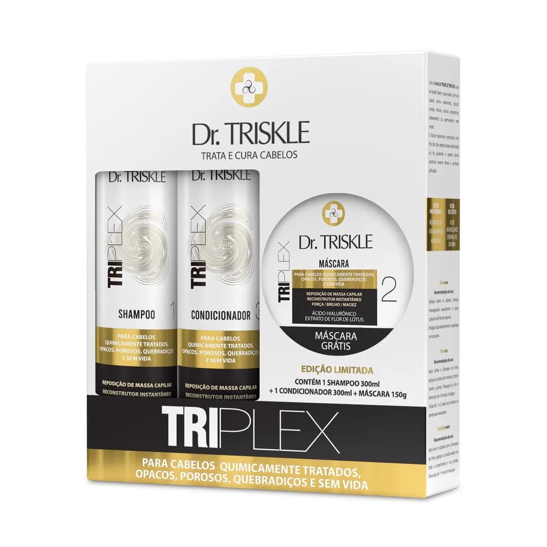 Kit TriPlex - 750g (Shampoo + Condicionador + Máscara grátis) - Dr. Triskle - Imagem 1