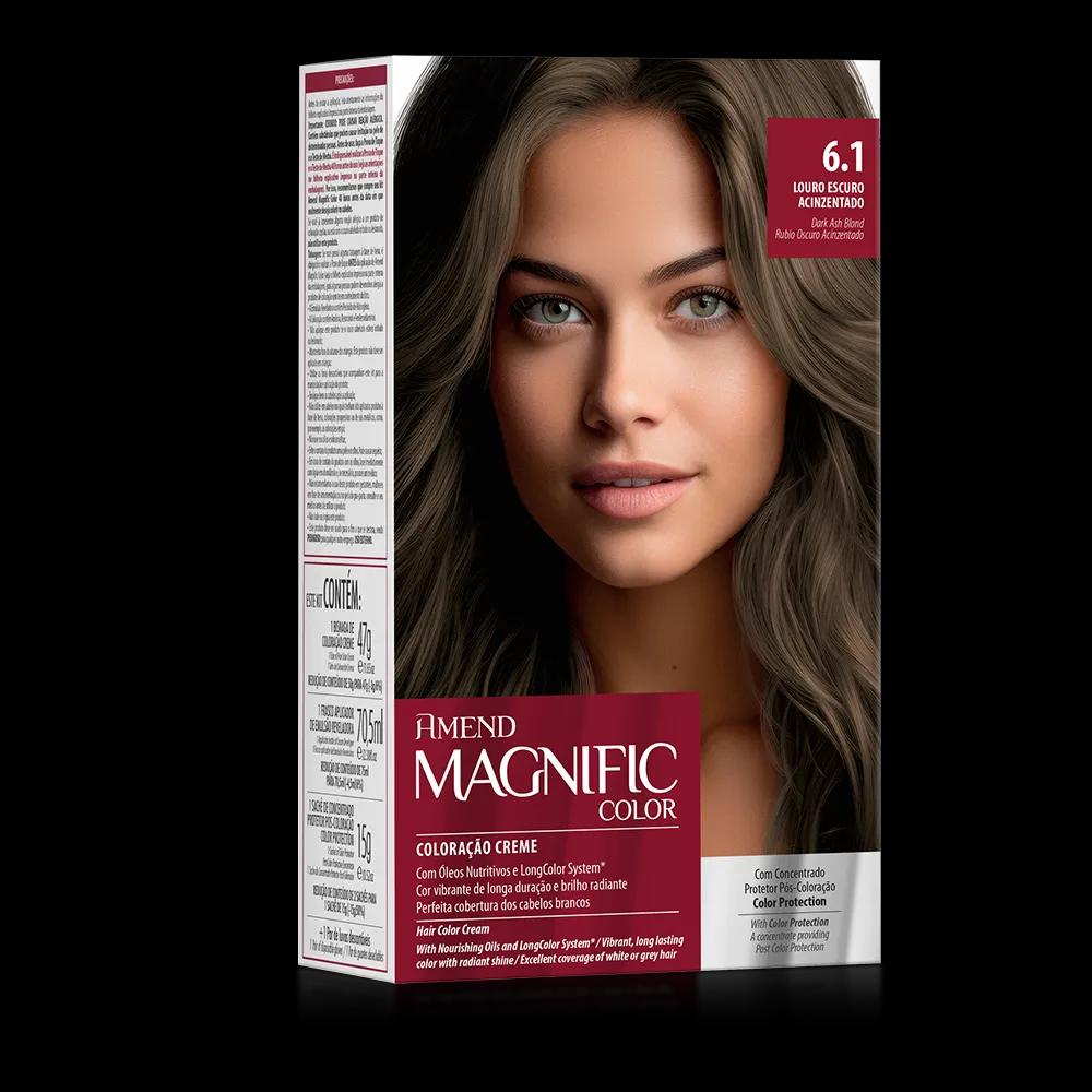 Amend - Kit Coloração Amend Magnific Color 6.1 Louro Escuro Acinzentado - Imagem 1
