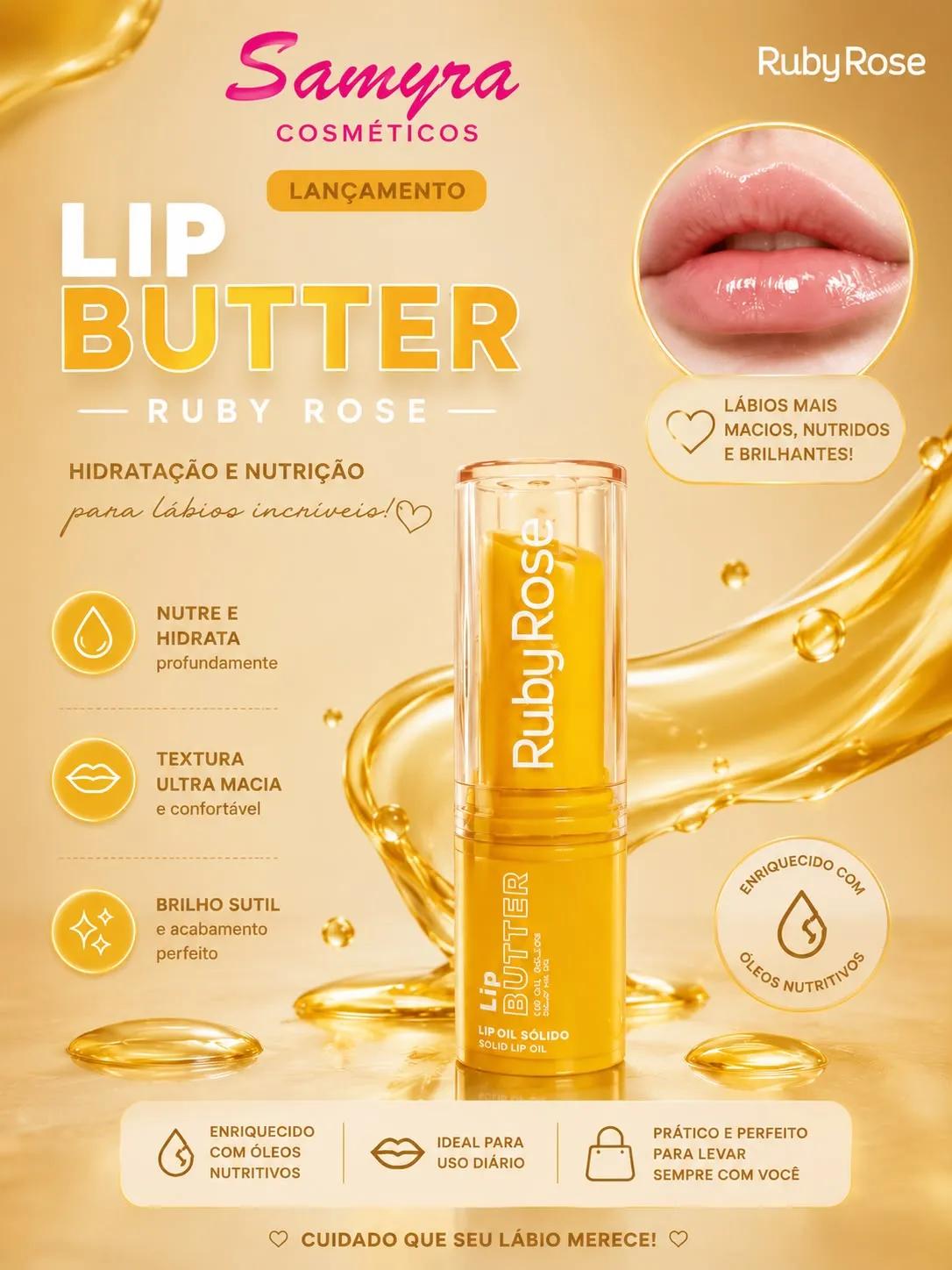 Ruby Rose - Lip Oil Sólido Lip Butter 3,2g - Imagem 3