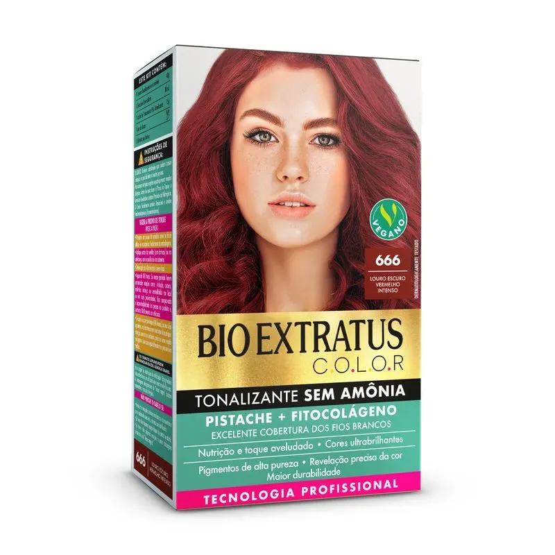 Tonalizante Bio Extratus C.O.L.O.R - 666 Louro Escuro Vermelho Intenso - Imagem 1