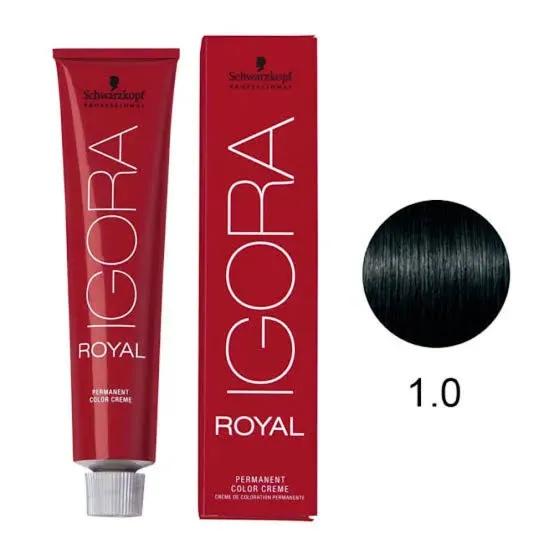 Coloração Igora Royal 1-0 Preto Natural 60g - Imagem 1