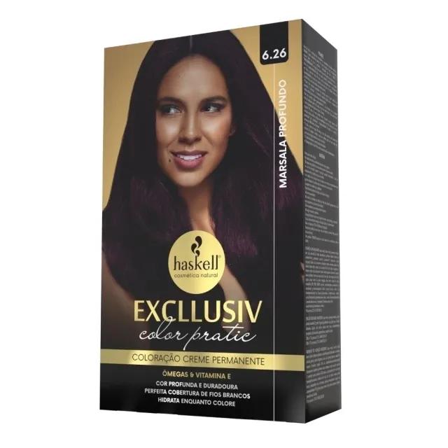 Haskell - Kit Coloração Excllusiv Color Pratic - 6.26 Marsala Profundo - Imagem 1
