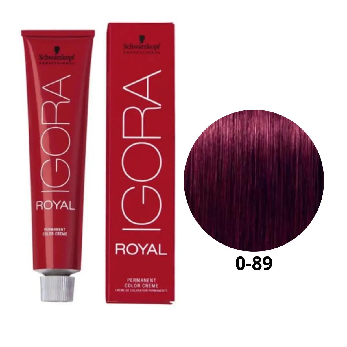 Coloração Igora Royal 0-89 Tom de Mistura Vermelho Violeta 60g - Imagem 2
