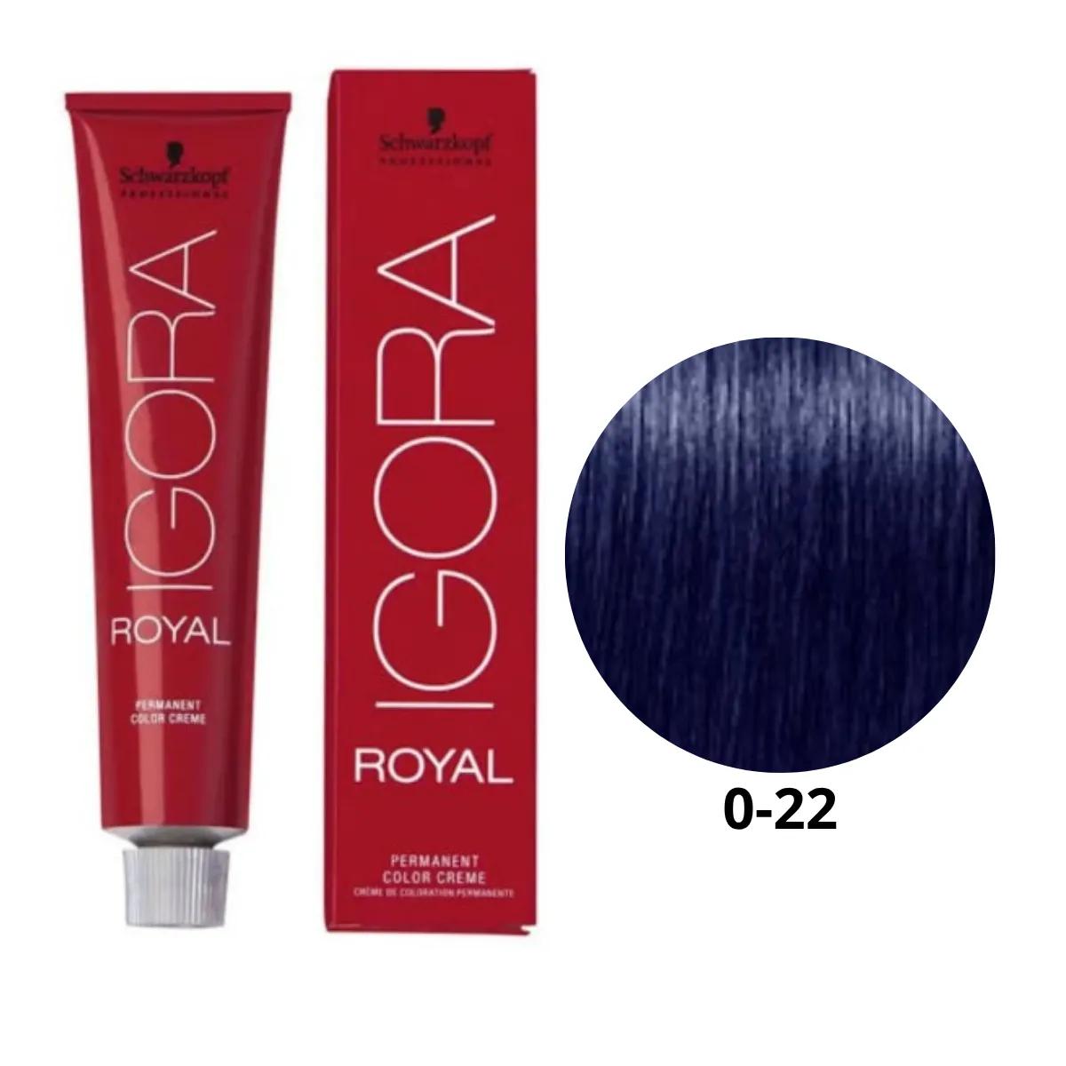 Coloração Igora Royal 0-22 Tom de Mistura Azul 60g - Imagem 1