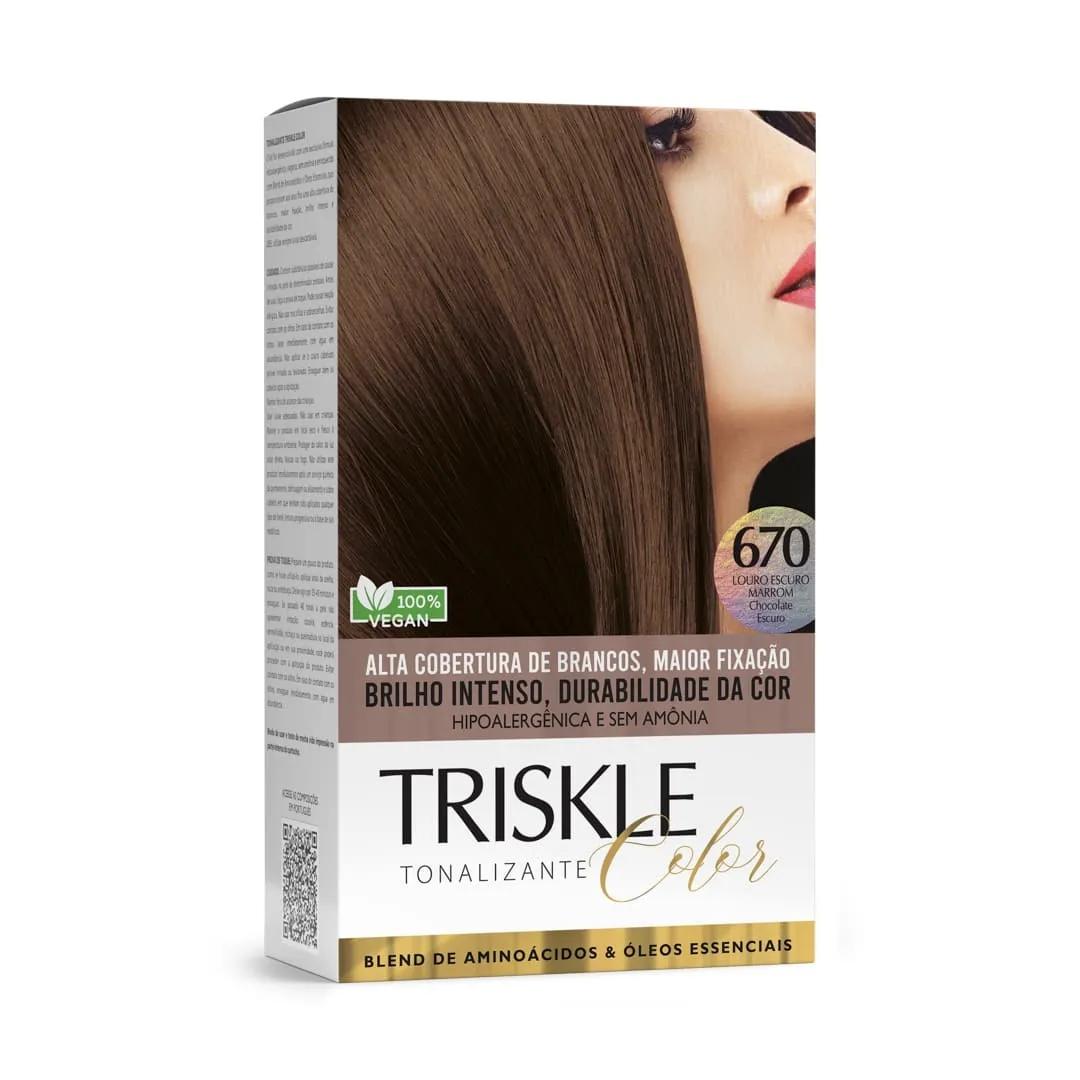 Triskle Color Tonalizante - 670 Louro Escuro Marrom - Chocolate Escuro - Imagem 1