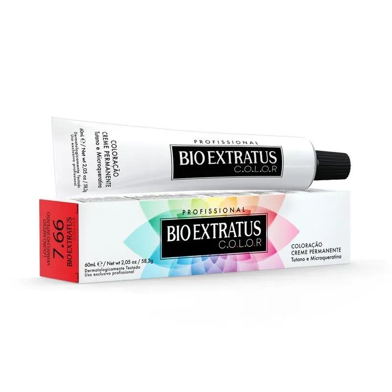 Bio Extratus - Coloração Creme Bio Extratus C.O.L.O.R 60ml - 7.66 Louro Médio Vermelho Intenso - Imagem 1