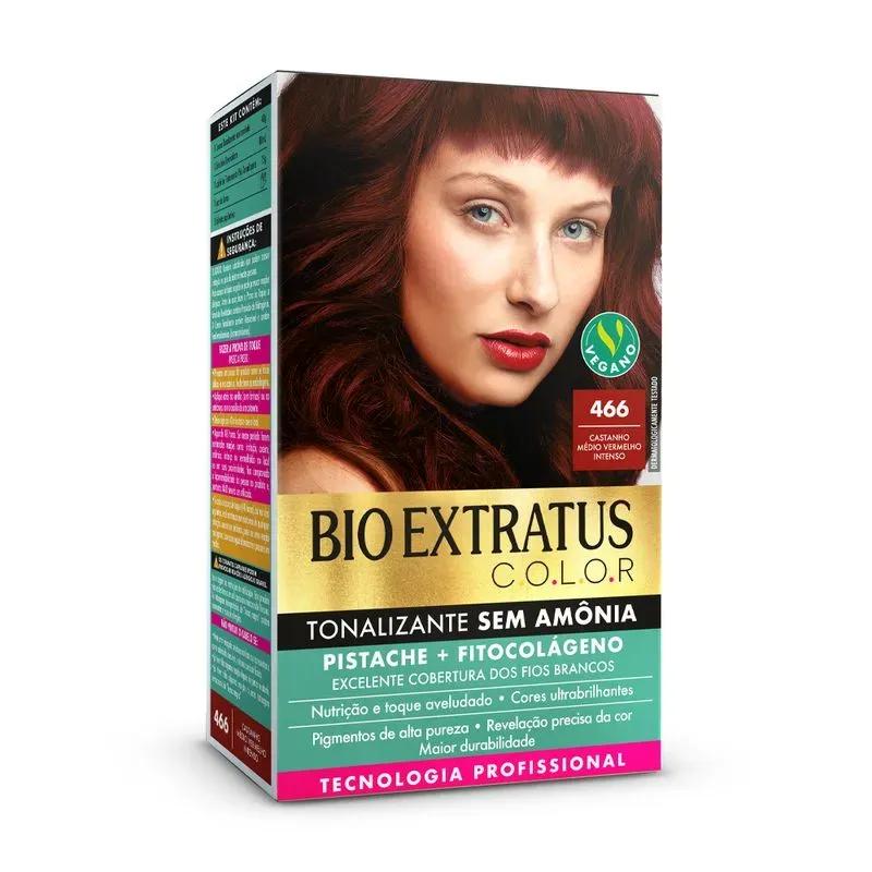 Tonalizante Bio Extratus C.O.L.O.R - 466 Castanho Médio Vermelho Intenso - Imagem 1