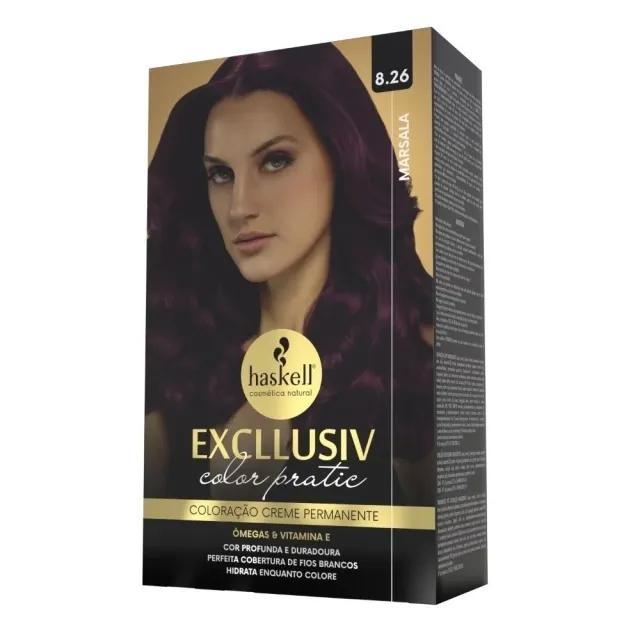 Haskell - Kit Coloração Excllusiv Color Pratic - 8.26 Marsala - Imagem 1