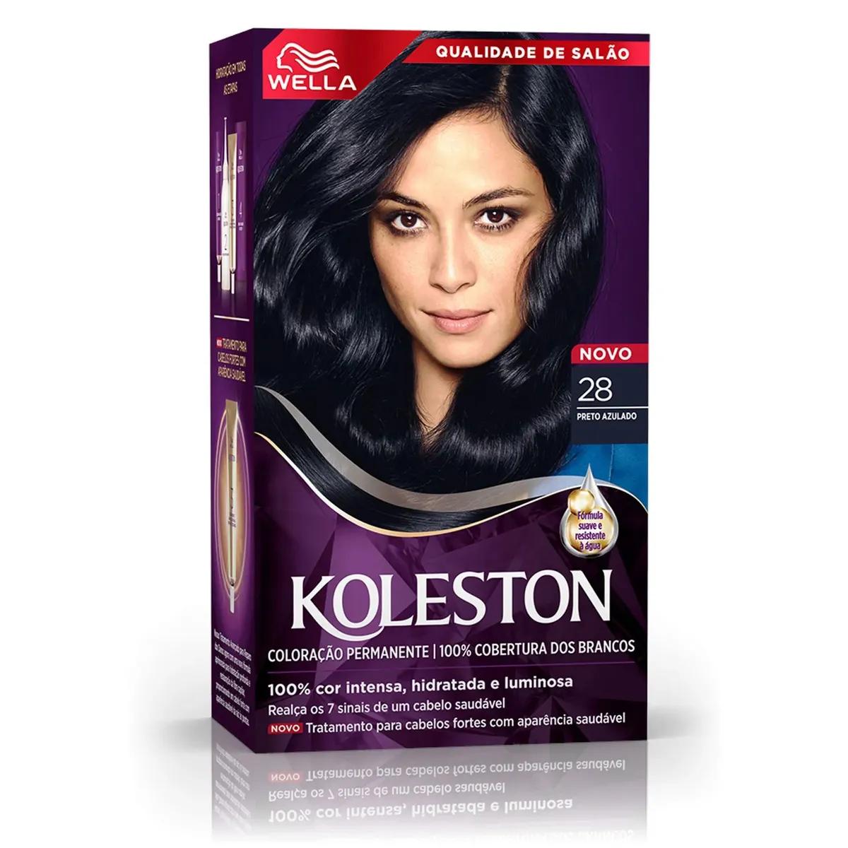 Wella - Coloração Permanente Koleston - 28 Preto Azulado - Imagem 1