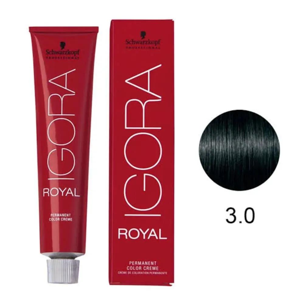Coloração Igora Royal 3-0 Castanho Escuro Natural 60g - Imagem 1
