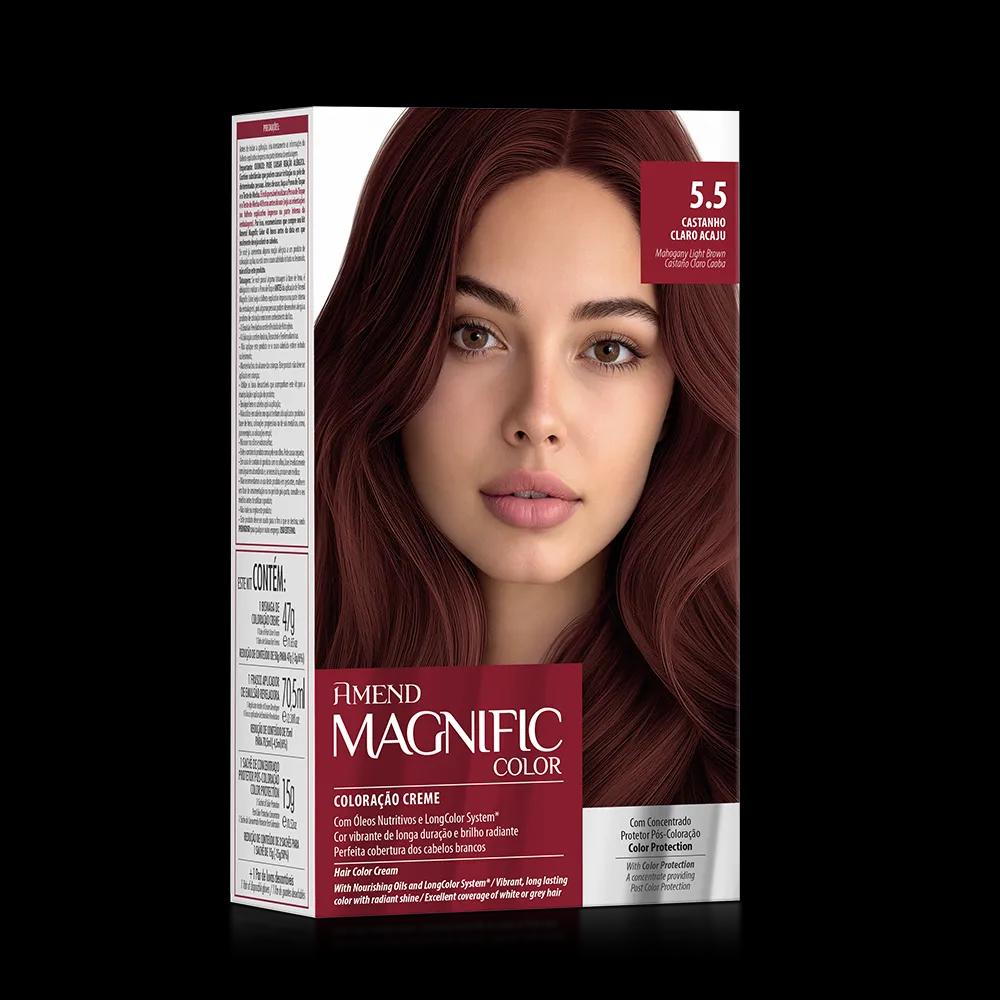 Amend - Kit Coloração Amend Magnific Color 5.5 Castanho Claro Acaju - Imagem 1