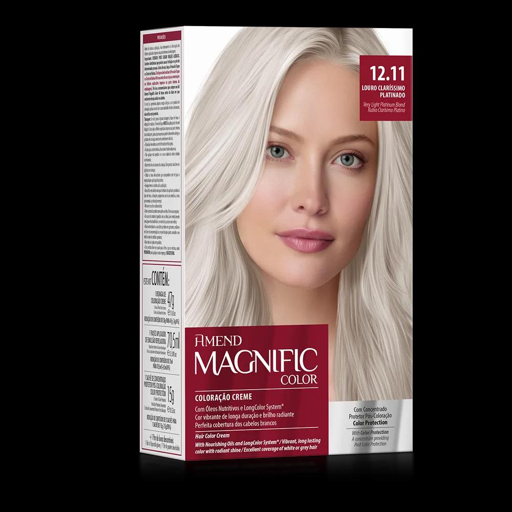 Amend - Kit Coloração Amend Magnific Color 12.11 Louro Claríssimo Platinado - Imagem 1