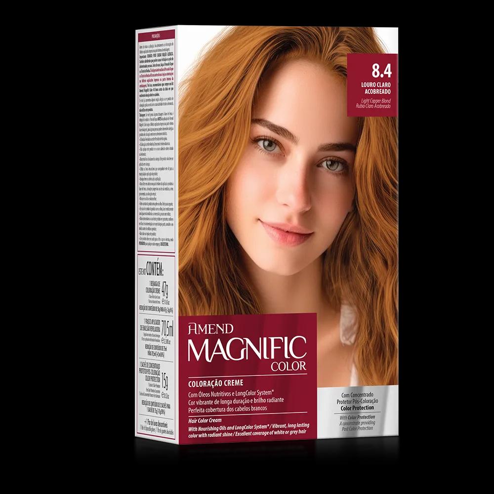 Amend - Kit Coloração Amend Magnific Color 8.4 Louro Claro Acobreado - Imagem 1
