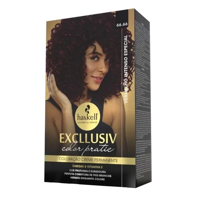 Haskell - Kit Coloração Excllusiv Color Pratic - 66.66 Vermelho Intenso Especial - Imagem 1