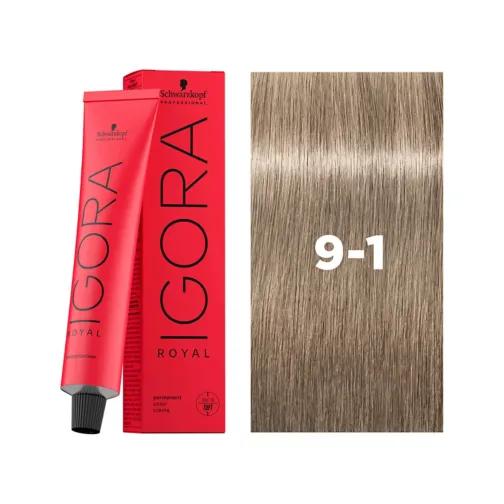 Coloração Igora Royal - 9-1 Louro Extra Claro Cendré - Imagem 1