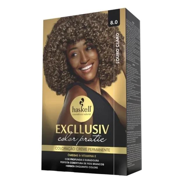 Haskell - Kit Coloração Creme Excllusiv Color Pratic 8.0 - Louro Claro - Imagem 1
